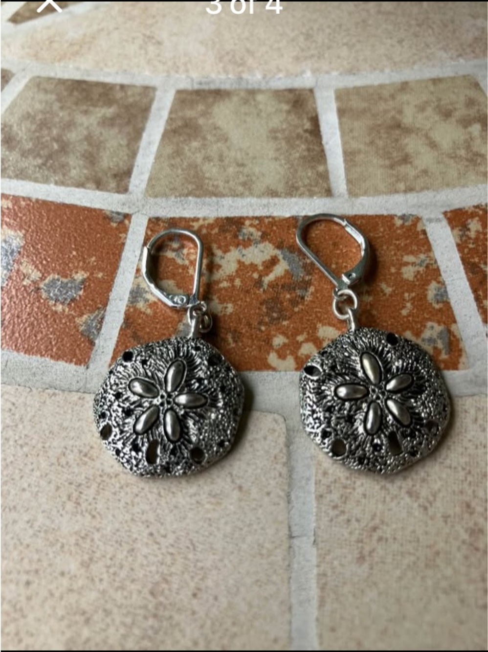 Silver Sand Dollar Earrings